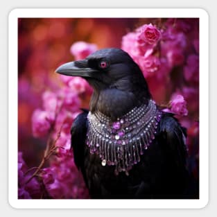 Raven With Jewels Sticker
